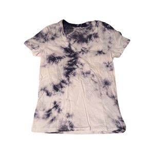 Universal Thread blue and white tie dye v neck tee small new